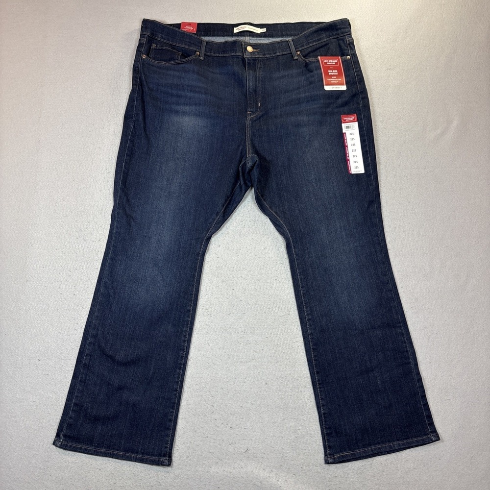 NWT Signature Levi Strauss Mid Rise Bootcut Women 22W Blue Soft Stretch